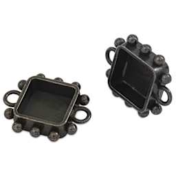 Ranger Ice Resin Hobnail Bezel - Square, Small, Antique Silver, Pkg of 2