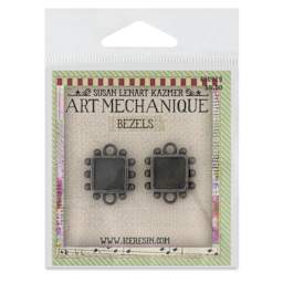 Ranger Ice Resin Hobnail Bezel - Square, Small, Antique Silver, Pkg of 2 - front of packaging