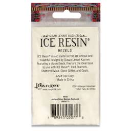 Ranger Ice Milan Bezel - Rectangle, Antique Silver, 4.4 cm x 2.8 cm - back of packaging