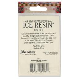 Ranger Ice Milan Bezel - Rectangle, Antique Silver, 5.2 cm x 3.4 cm - back of packaging