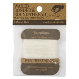 Hemptique Waxed Bonded & Round Thread - White, 0.45 mm, 32 yds - front of packaging