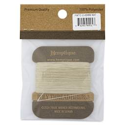 Hemptique Waxed Bonded & Round Thread - Natural, 0.45 mm, 32 yds - back of packaging
