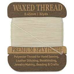 Hemptique Waxed Bonded & Round Thread - Natural, 0.45 mm, 32 yds