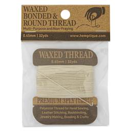 Hemptique Waxed Bonded & Round Thread - Natural, 0.45 mm, 32 yds - front of packaging