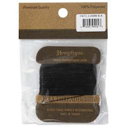 Hemptique Waxed Bonded & Round Thread - Black, 0.45 mm, 32 yds - back of packaging