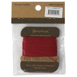 Hemptique Waxed Bonded & Round Thread - Red, 0.45 mm, 32 yds - back of packaging