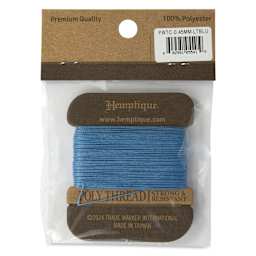 Hemptique Waxed Bonded & Round Thread - Light Blue, 0.45 mm, 32 yds - back of packaging