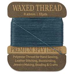 Hemptique Waxed Bonded & Round Thread - Aqua, 0.45 mm, 32 yds