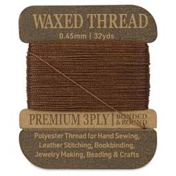 Hemptique Waxed Bonded & Round Thread - Dark Brown, 0.45 mm, 32 yds