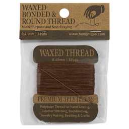 Hemptique Waxed Bonded & Round Thread - Dark Brown, 0.45 mm, 32 yds - front of packaging