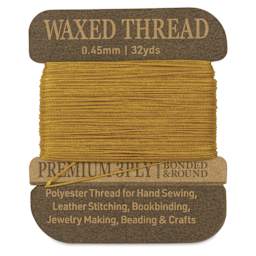 Hemptique Waxed Bonded & Round Thread - Gold, 0.45 mm, 32 yds