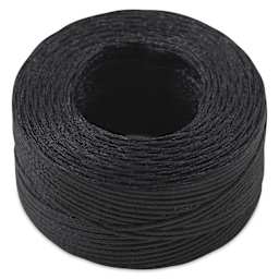 Hemptique Braided & Flat Waxed Thread - Black, 0.8 mm, 50 yds