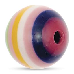 Rico Design Itoshii Plastic Bead - Striped Pearl, Pink Mix, 15 mm Dia. - angled