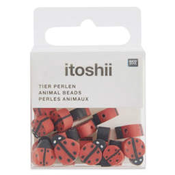 Rico Design Itoshii Soft Shape Beads - Pkg of 20, Ladybugs, 11 mm