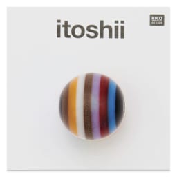 Rico Design Itoshii Plastic Bead - Striped Pearl, Purple Mix, 15 mm Dia. - front of packaging