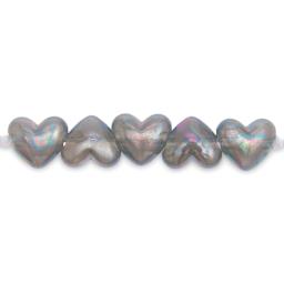 Rico Design Itoshii Plastic Heart Beads - Holographic Gray