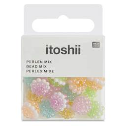 Rico Design Itoshii Plastic Bundle Beads - Pkg of 18, Pastels, 10 mm - front of packaging