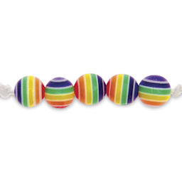 Rico Design Itoshii Plastic Beads - Rainbow Stripes, 4 mm Dia.