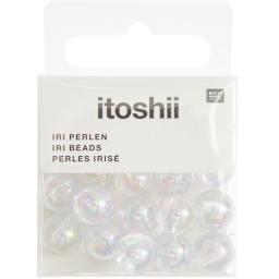 BEADS ROUND 10MM IRIDESCT 20PK