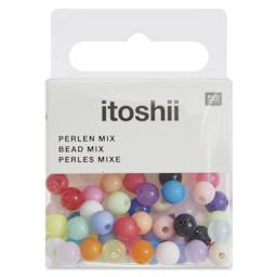 Rico Design Itoshii Plastic Beads - Pkg of 68, Just Happy, 6 mm Dia.
