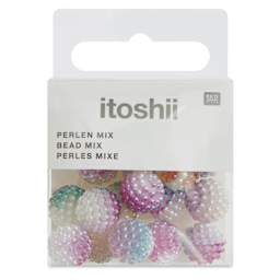 Rico Design Itoshii Plastic Bundle Beads - 11 mm, Color Gradient, Pkg of 20 - front of packaging