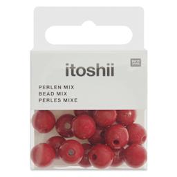 Rico Design Itoshii Plastic Beads - Pkg of 24, Red, 10 mm Dia.