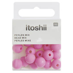 Rico Design Itoshii Plastic Beads - Pkg of 24, Pink, 10 mm Dia.