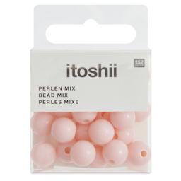 Rico Design Itoshii Plastic Beads - Pkg of 24, Apricot, 10 mm Dia.