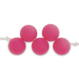 Rico Design Itoshii Plastic Beads - Asymmetrical, Neon Pink, 8 mm Dia.