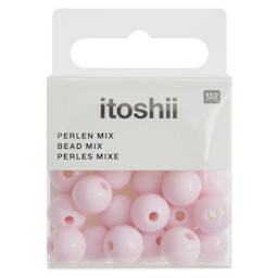 Rico Design Itoshii Plastic Beads - Pkg of 24, Light Pink, 10 mm Dia.