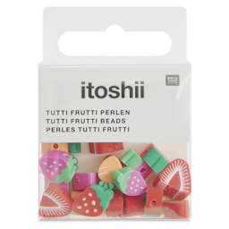 Rico Design Itoshii Soft Shape Beads - Pkg of 20, Strawberries, 11 mm