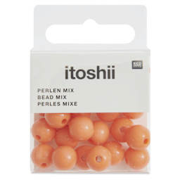 Rico Design Itoshii Plastic Beads - Pkg of 24, Orange, 10 mm Dia.