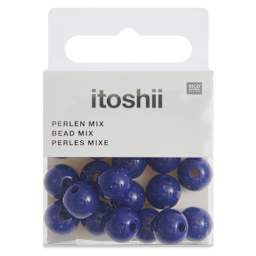 Rico Design Itoshii Plastic Beads - Pkg of 24, Dark Blue, 10 mm Dia.