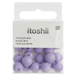 Rico Design Itoshii Plastic Beads - Pkg of 24, Lilac, 10 mm Dia.