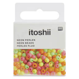 Rico Design Itoshii Plastic Beads - Pkg of 300, Neon Mix, 4 mm Dia.