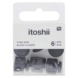 Rico Design Itoshii Clasps - Black, Pkg of 6