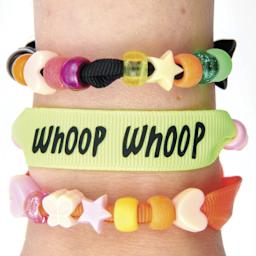 Rico Design Grosgrain Ribbon Bracelets - Neon - finished examples