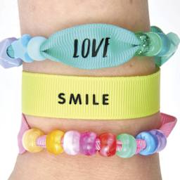 Rico Design Grosgrain Ribbon Bracelets - Rainbow - front of packaging