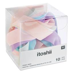 Rico Design Grosgrain Ribbon Bracelets - Pastel, Set of 10 - front of packaging