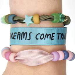 Rico Design Grosgrain Ribbon Bracelets - Earth - finished bracelet examples