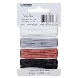 Beadalon Elonga Multi-Strand Elastic Cord - Card 1, Set of 4, Assorted Colors, 5 m, 0.7 mm Dia.