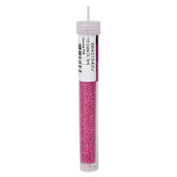 John Bead Terra Intensive Lining Czech Glass Seed Beads - 11/0, Pink, 23 g - back