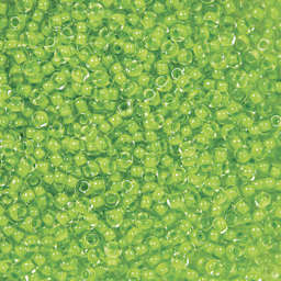 John Bead Terra Intensive Lining Czech Glass Seed Beads - 11/0, Light Green