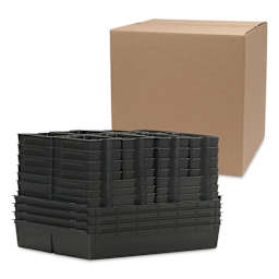 Gratnells Sorted Tray Inserts - Charcoal, Set of 52 (inserts stacked together, outside of box)