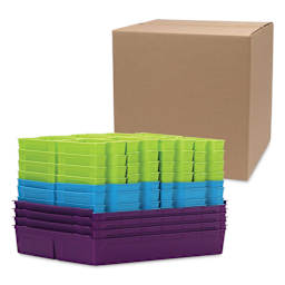 Gratnells Sorted Tray Inserts - Bright, Set of 52 (all trays stacked, outside of box)