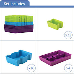 Gratnells Sorted Tray Inserts - Bright, Set of 52 (tray insert sizes and quantites)