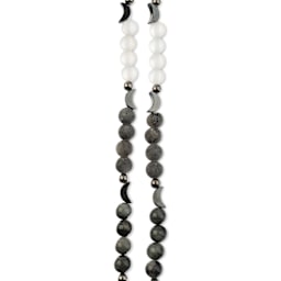 John Bead Solar System Glass Bead Strand - Moon, 6 mm Dia.