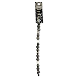 John Bead Solar System Glass Bead Strand - Moon, 7", 8 mm Dia.