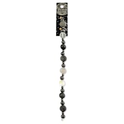 John Bead Solar System Glass Bead Strand - Moon, 10 mm Dia.