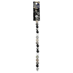 John Bead Solar System Glass Bead Strand - Mercury, 7", 8 mm Dia.